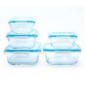 Set de Recipientes Herméticos Klack – 5 Piezas de Cristal Borosilicato | Apto para Horno, Microondas y Congelador | Libre de BPA - Klack Europe