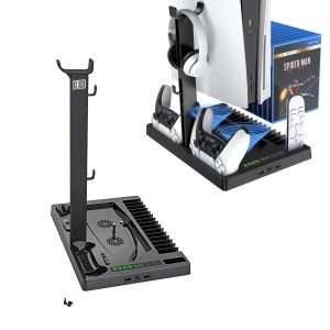 Base de refrigeración Klack para PS5 con soporte para auriculares -  cargador de controladores y organizador de juegos - Klack Europe