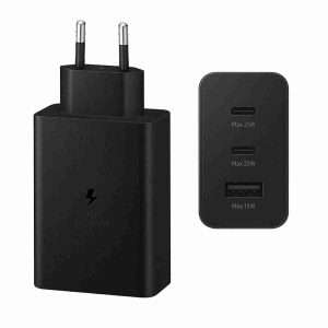 CARGADOR 65W Klack USB-C ADAPTADOR de dos puertos USB-C y un puerto USB-A - Klack Europe