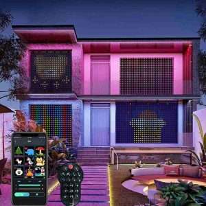 Cortina de luz LED Klack programable - Bluetooth - Iluminación RGB - Conexión USB - 160x160 cm - Klack Europe