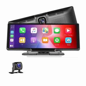 Pantalla para coche Táctil Inalámbrica Klack compatible Apple Carplay y Android Auto -  9.3 Pulgadas -  Radio Reproductor -  Cámara de Visión Trasera/Delantera -  Bluetooth/FM Radio Transmisor/Vídeo/Siri - Klack Europe