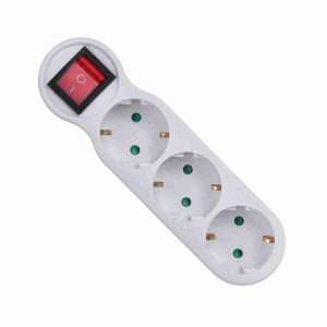 Regleta de 3 enchufes Klack con interruptor y toma de tierra -  16A -  MAX 3680W - Klack Europe