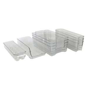 Set de Organizadores Klack – 8 Piezas de Plástico Transparente | Para Nevera, Cocina, Baño y Hogar | Apilables y Libre de BPA - Klack Europe