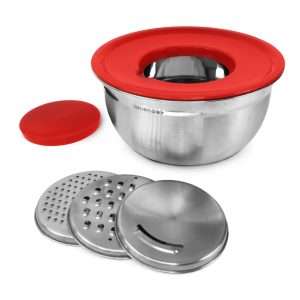 Cuenco de Acero Inoxidable Klack con Base Antideslizante y 3 ralladores integrados - Klack Europe