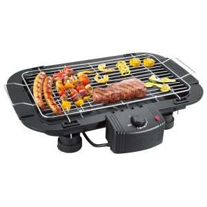 Barbacoa eléctrica Klack 2000W con parrilla de 2 alturas, 5 temperaturas y bandeja recoge grasa - Klack Europe