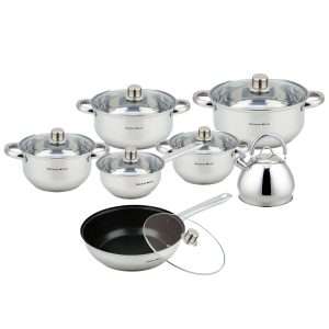 Batería de Cocina Klack 13 Piezas de Acero Inoxidable con Tapas, Apta para Inducción y Lavavajillas - Klack Europe