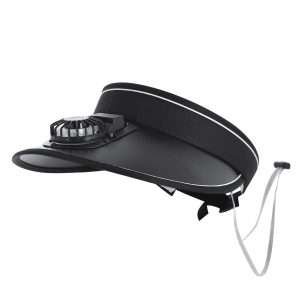 Visera con Ventilador Klack Recargable Ajustable con 3 Velocidades y Batería 150 mAh - Negro - Klack Europe