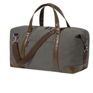 Bolso Sharyl en resistente canvas gris con asas de polipiel - Klack Europe