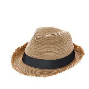 Sombrero Harmon de paja con bordes de flecos y cinta ajustable - Klack Europe