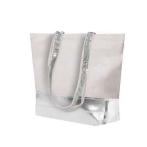 Bolsa de algodón reciclado y polipiel metalizada resistente 8 kg - Klack Europe