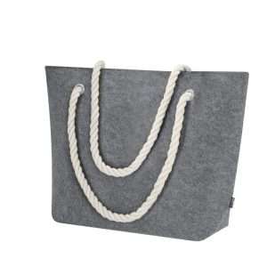 Bolsa de fieltro reciclado con asas de algodón y refuerzo, resistente 6kg - Klack Europe