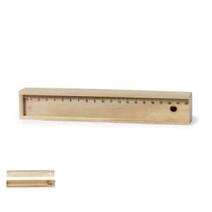 Set de 6 Lápices de Colores con Estuche de Madera y Regla 20cm - Klack Europe