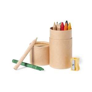 Set de 13 piezas Pixi con lápices y ceras de colores en estuche cilíndrico - Klack Europe