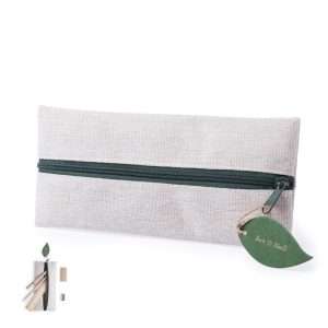 Estuche Nature compacto de yute y algodón con cremallera - Klack Europe