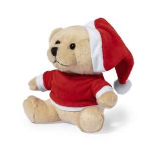 Oso de peluche navideño con gorro de Papa Noel y camiseta personalizable - Klack Europe