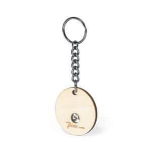 Llavero de madera de haya con semillas de pino - regalo sostenible - Klack Europe