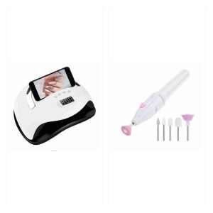 Pack Klack Manicura: lámpara UV LED y lima eléctrica: 1 × Secador de Uñas UV Led KLACK®; 1 × Lima de Uñas Eléctrica Klack con 5 cabezales – Compacta y Multifuncional