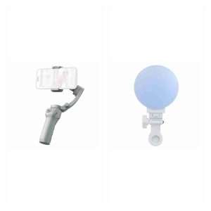Pack Klack Grabación Estable: gimbal M01 y luz de relleno: 1 × Estabilizador de Gimbal Klack M01 de 3 ejes con luz de relleno - estabilizador de mano anti vibraciones para smartphone con trípode plegable - toma de fotos desde el teléfono móvil; 1 × Luz de Relleno Klack LED 100 Luces | 3 Temperaturas de Color 3000–6500K | 8 Niveles de Brillo | Batería 800 mAh | Rotación 180° | Carga Tipo C