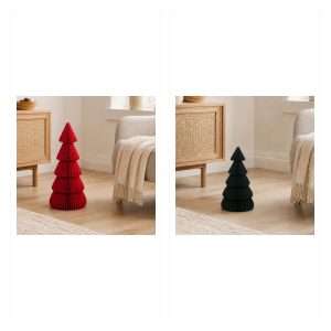 Pack Navidad Klack de Mesa: árboles de papel rojo y verde de 40 cm: 1 × Árbol de Navidad de Papel Rojo Plegable Magnético – Decoración Navideña Reutilizable de Montaje Fácil - 40 cm; 1 × Árbol de Navidad de Papel Verde Plegable Magnético – Decoración Navideña Reutilizable de Montaje Fácil - 40 cm
